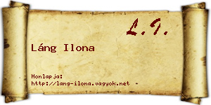 Láng Ilona névjegykártya